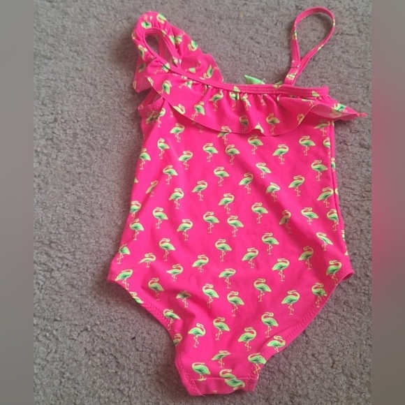 Toddler Girl 4t-5t Pink Flamingo Swim Suit - Picture 3 of 6